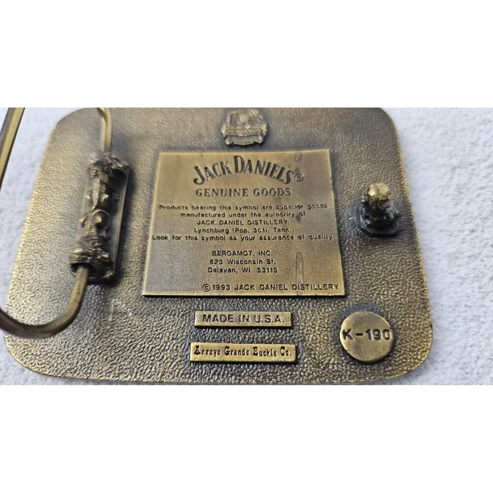 Jack Daniels Belt Buckle Mens Old No 7 Tennessee Whiskey Vintage 1993 USA
